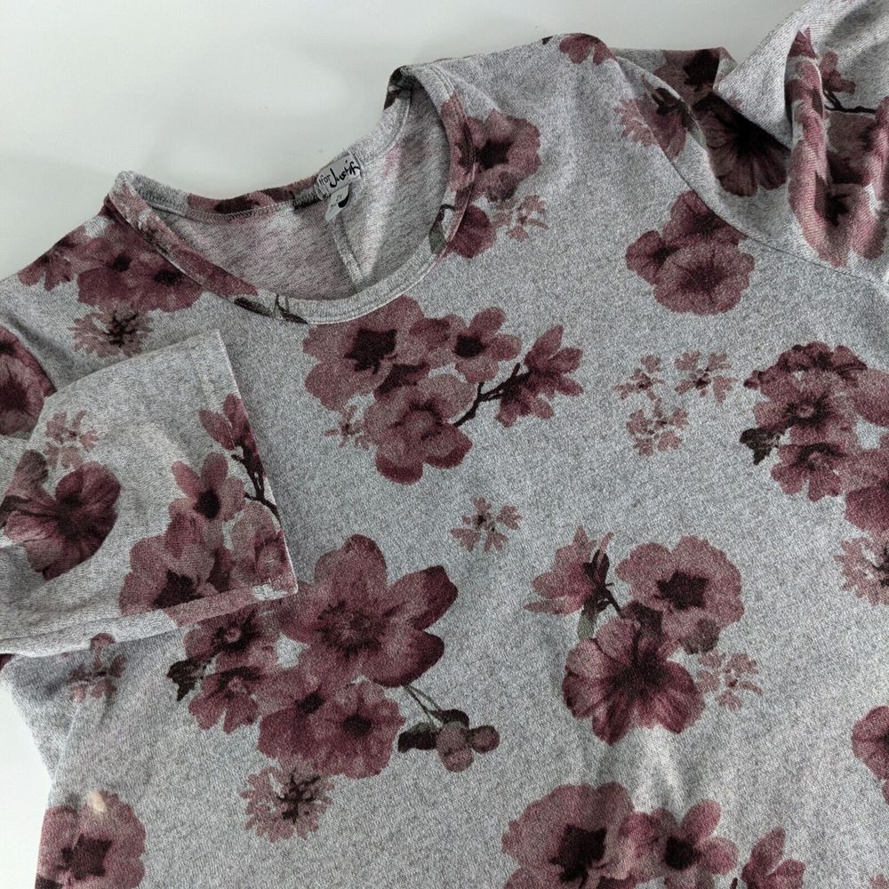 J for Justify Women's 2XL Half Sleeve Floral Print Gray‎ Pullover Sweater Dress
